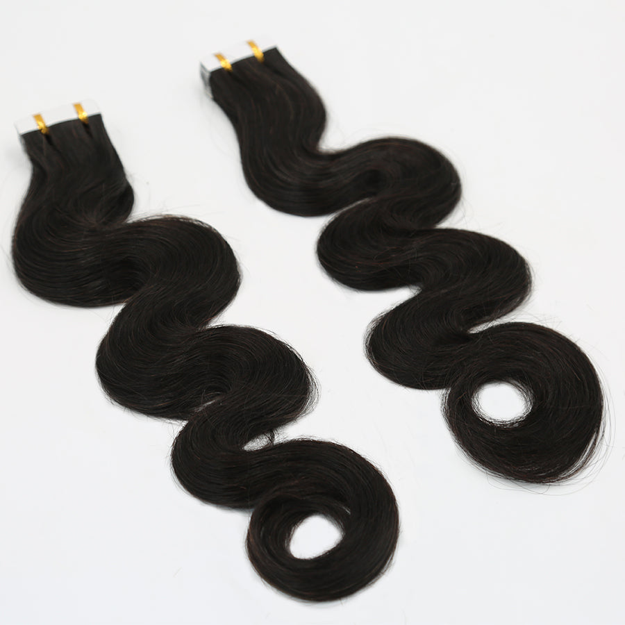 wavy human hair tape in extensions