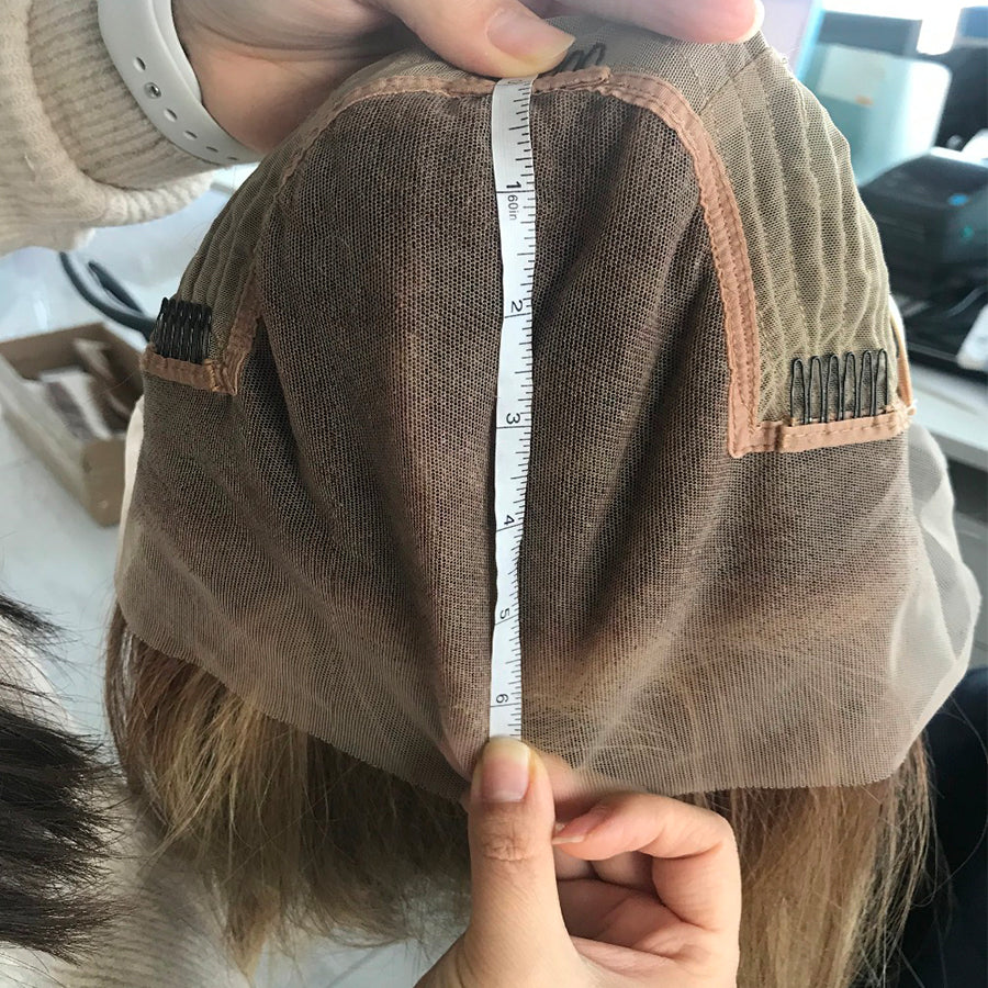 measuring the 13x6 lace front of a wig