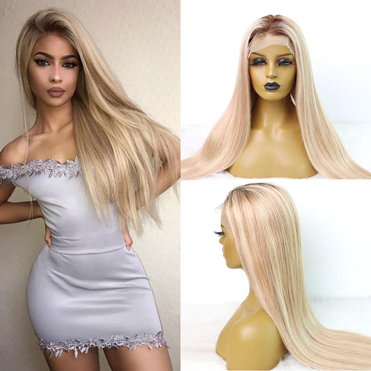 13x6 Straight Lace Front Wig Highlight CAMI Human Hair Wigs