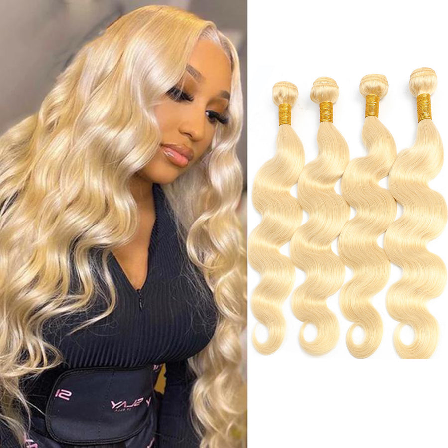 Blonde 613 Weft Human Hair Weaving Body Wave Bundles Hair 4pcs/Lot