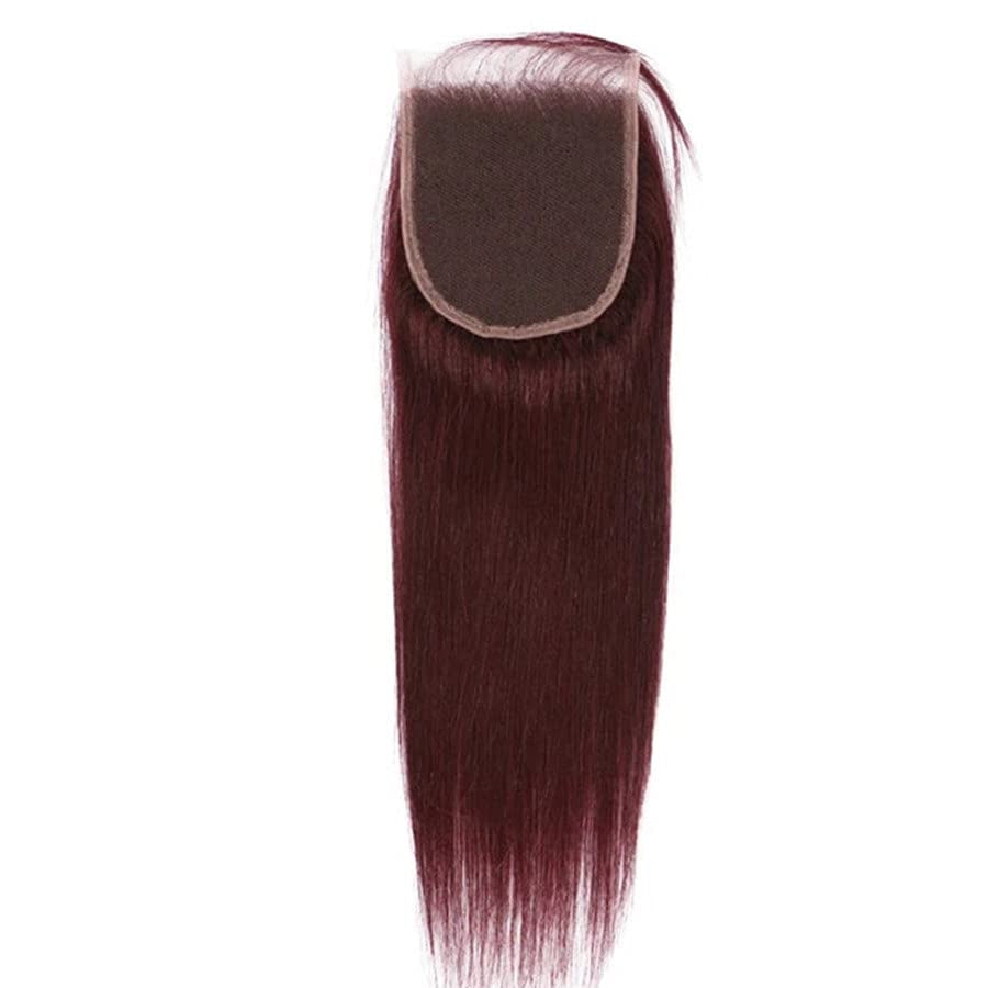 burgundy human hair lace closure