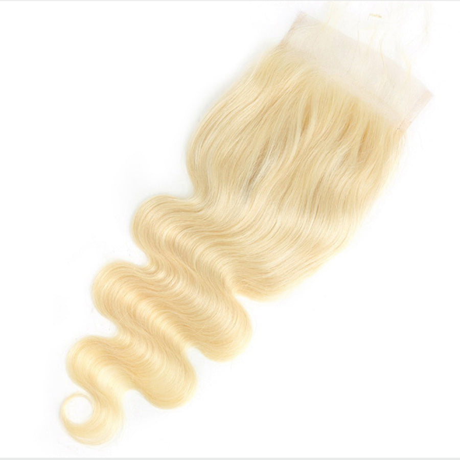 Wavy blonde hair lace closure