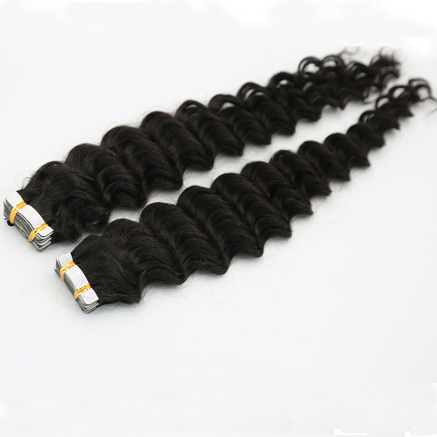 deep wave human hair tape in extension