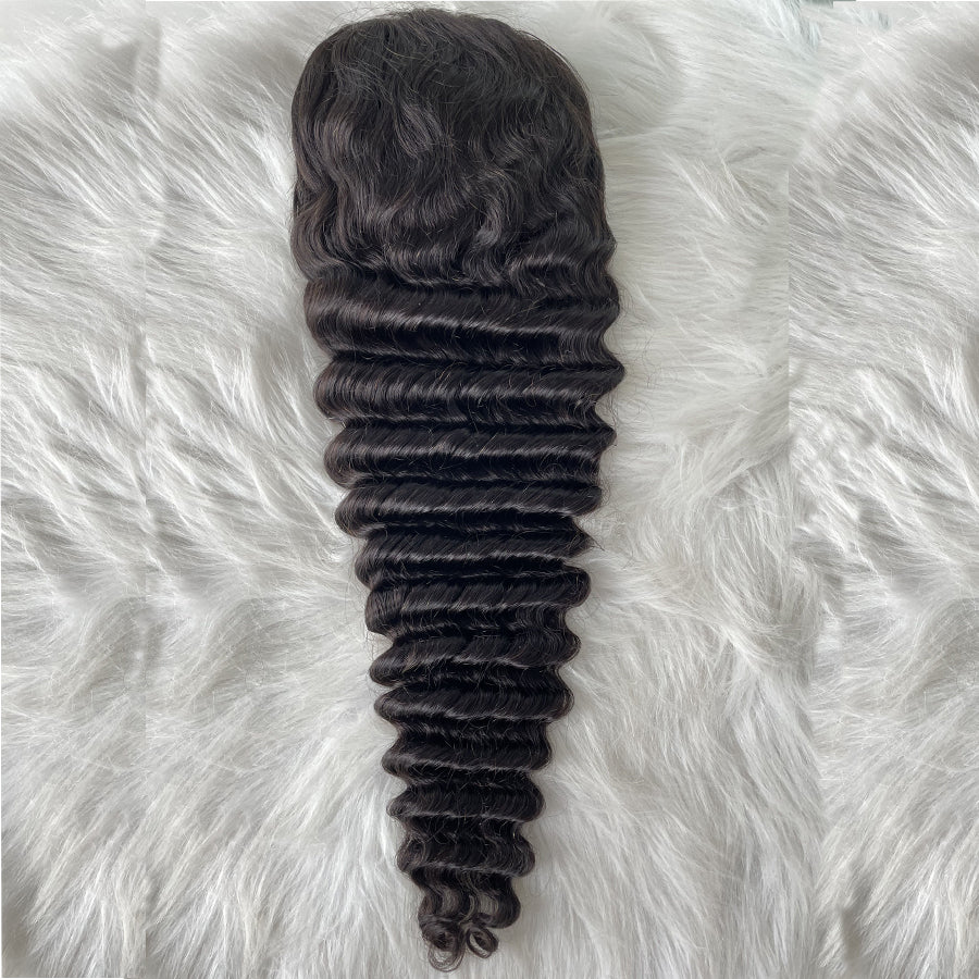 a deep wave lace front wig