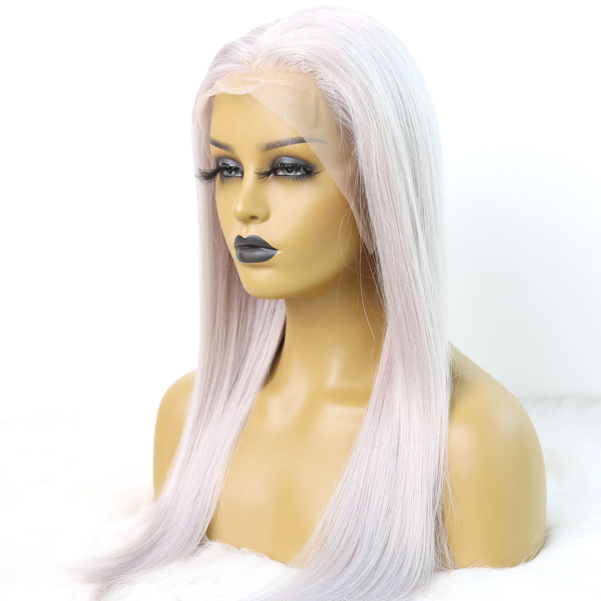 Gray human hair lace front wig