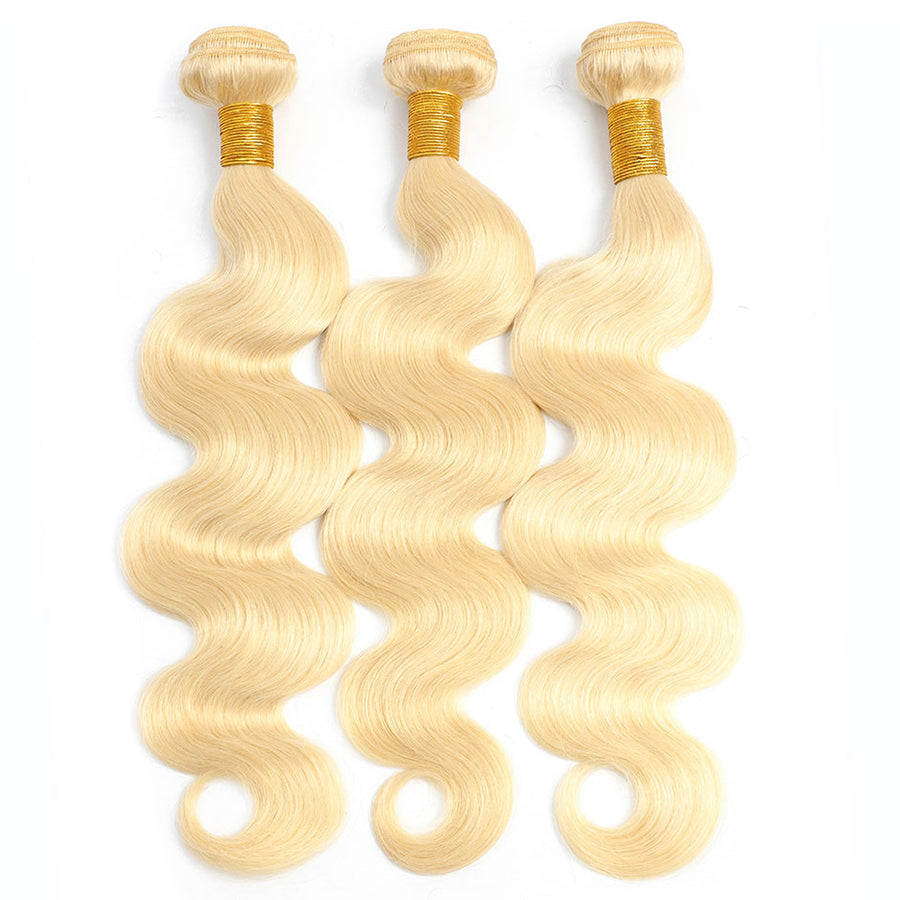 Beautiful blonde human hair wefts