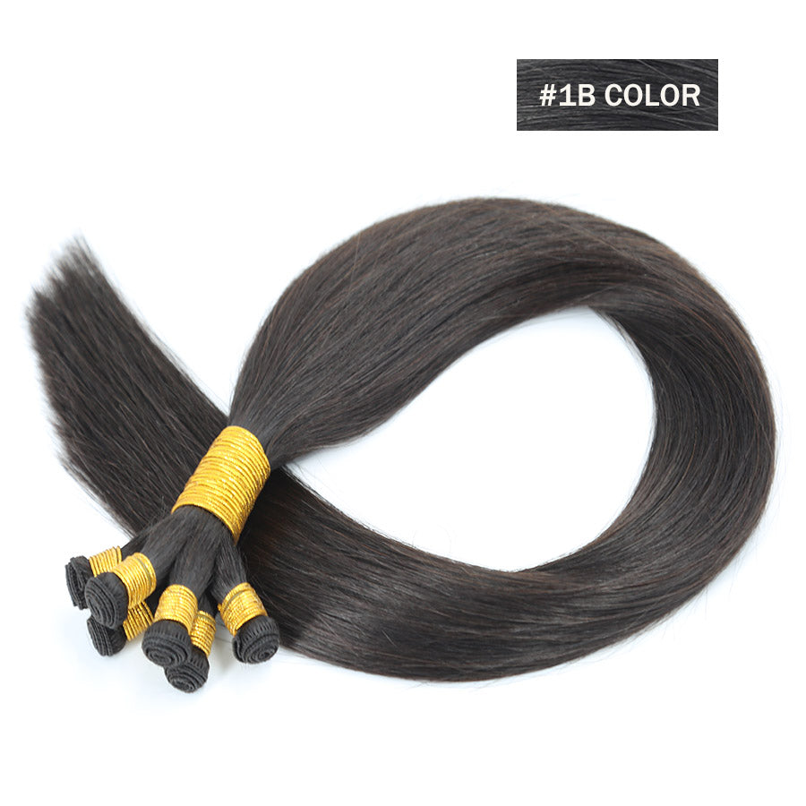 natural black hand tied wefts