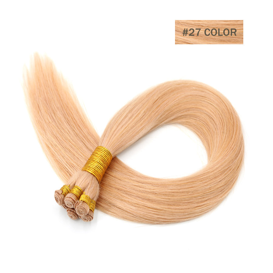 blonde hair wefts hand tied