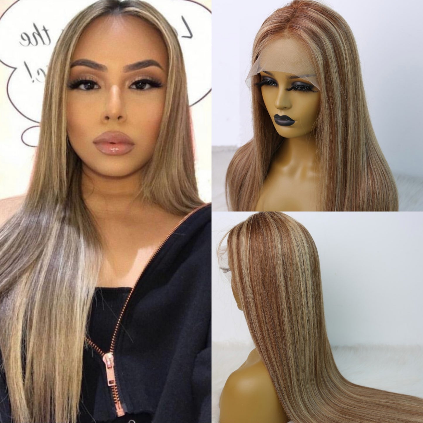 Lace Front Wig Highlight Straight Hair Wig 13x6 Frontal Lace