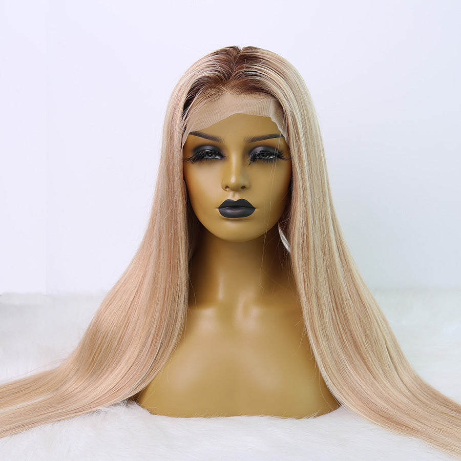 long blonde ombre highlight wig