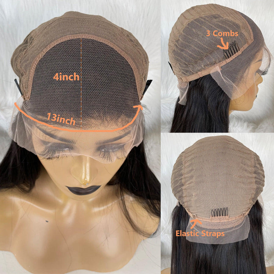 Cap construciton of a 13x4 lace front wig