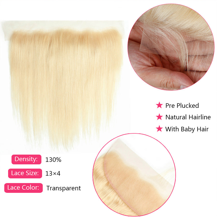 613 blonde human hair lace frontal with preplucked hiarline