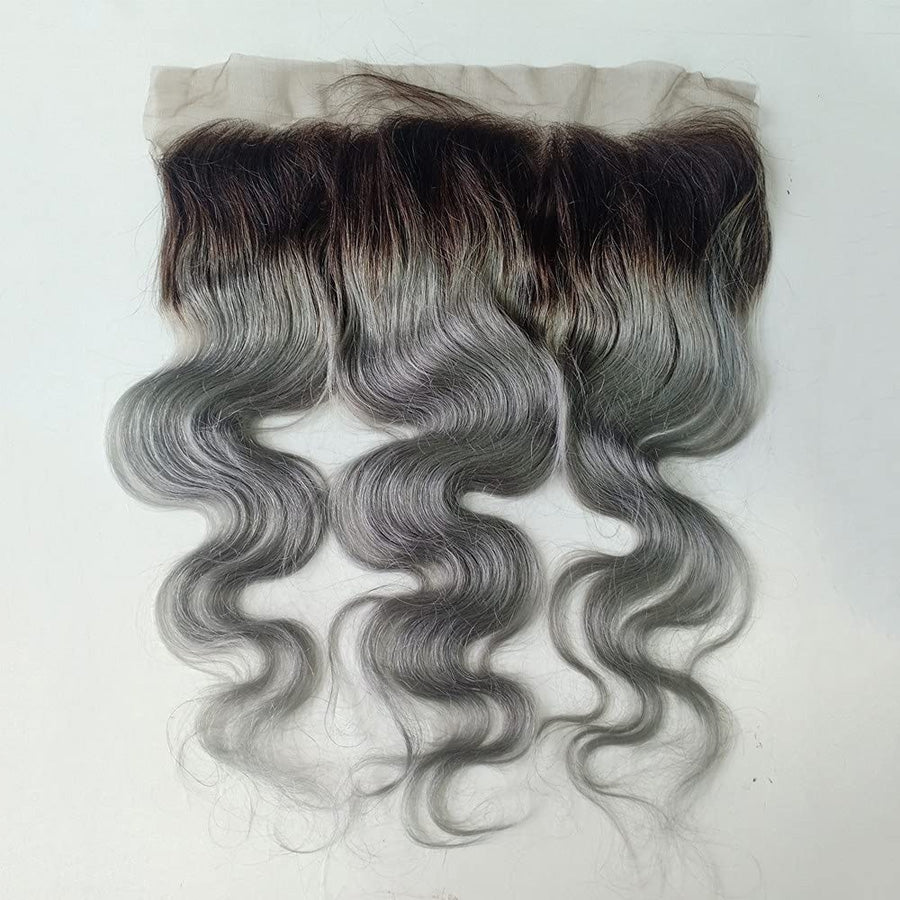 Black and grey hair lace frontal