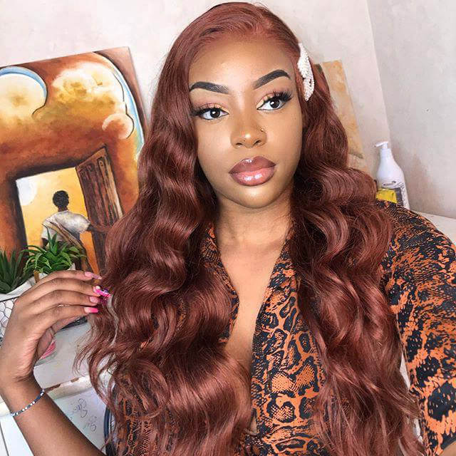 Reddish Brown Human Hair Lace Wigs