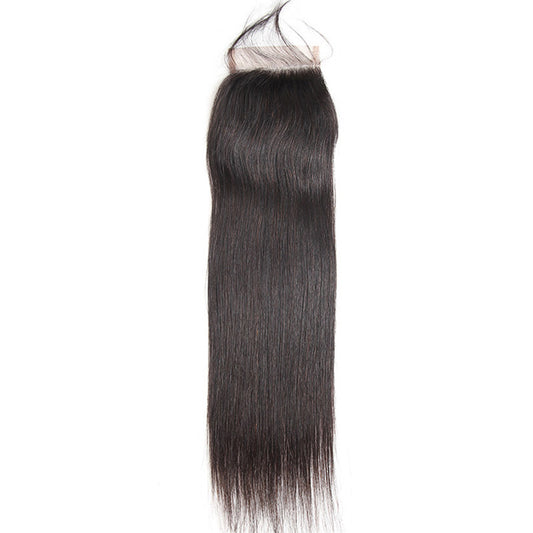 Human Hair Lace Closure 4x4 Silky Straight Closure Hairpiece 10-20inch