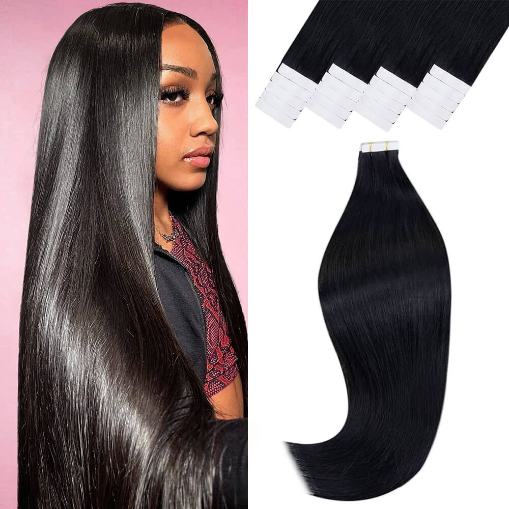 straight human hair tape in extension
