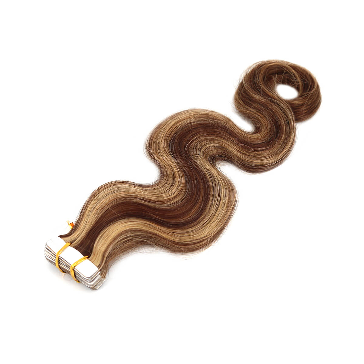 body wave brown blonde tape in hair extension