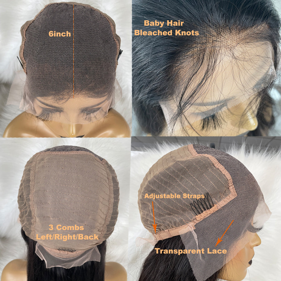 13x6 transparent lace frontal wig cap construction