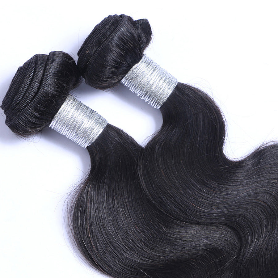 Wavy human hair bundles