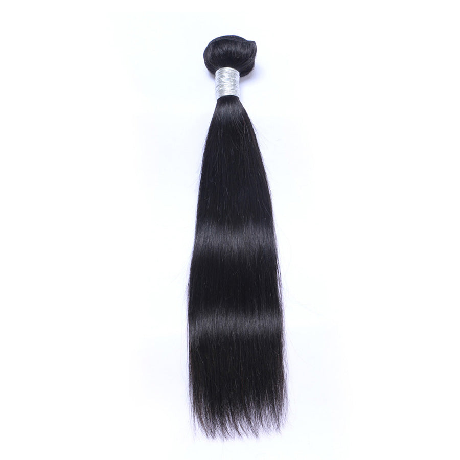 Black straight human hair weave bundle