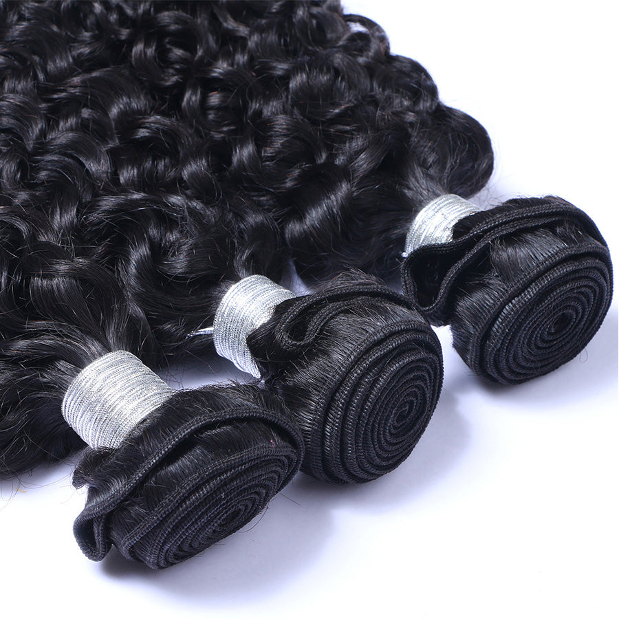 Curly human hair weave bundles