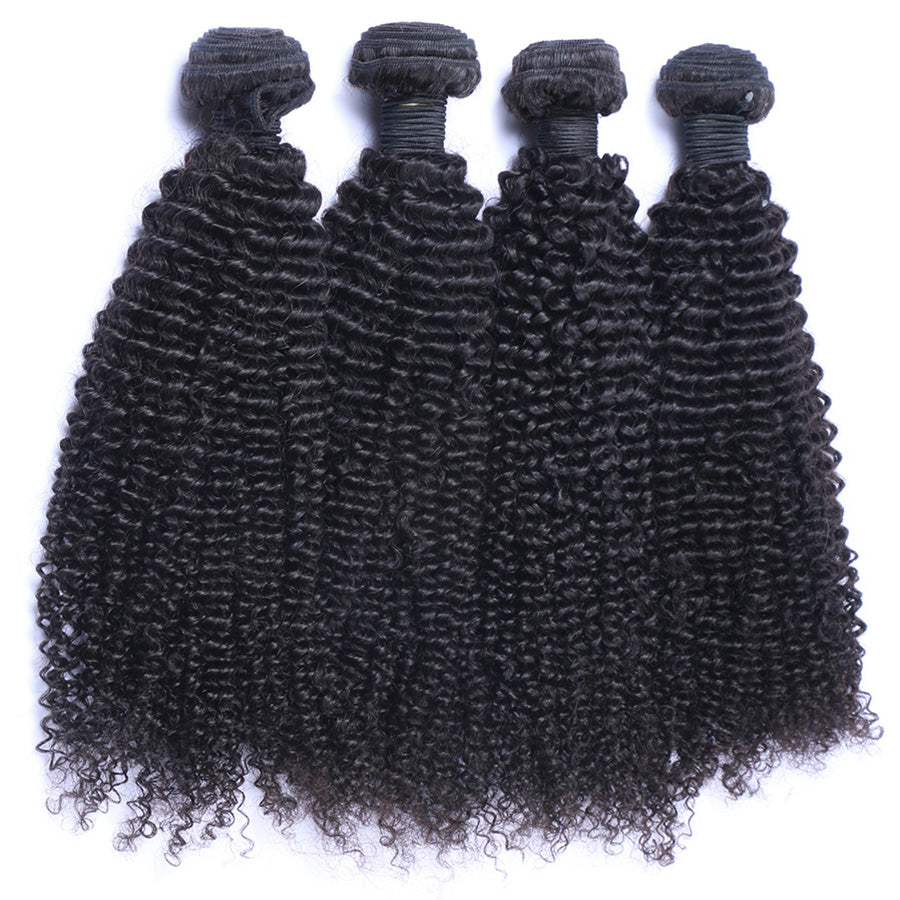 kinky curly black human hair bundles