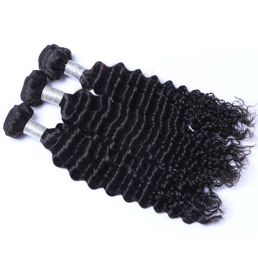 Deep wave human hair weave bundles