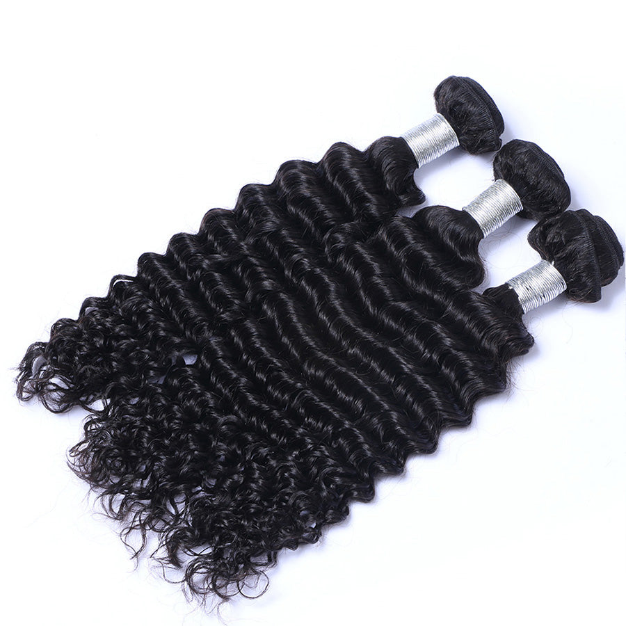 Deep wave bundles human hair