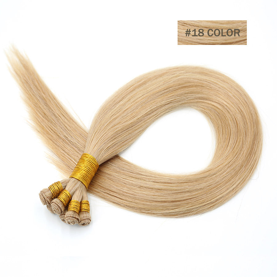 hand tied blonde human hair wefts