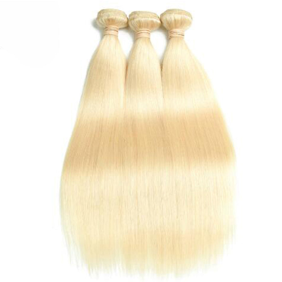 Blonde 613 Weft Human Hair Weaving Silky Straight 10-30inch Bundles Hair 4pcs/Lot