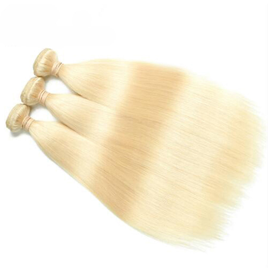 Blonde 613 Weft Human Hair Weaving Silky Straight 10-30inch Bundles Hair 4pcs/Lot