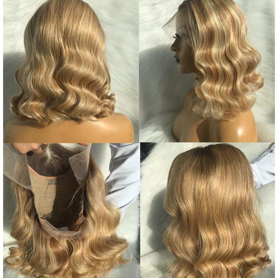 wavy bob lace front wig