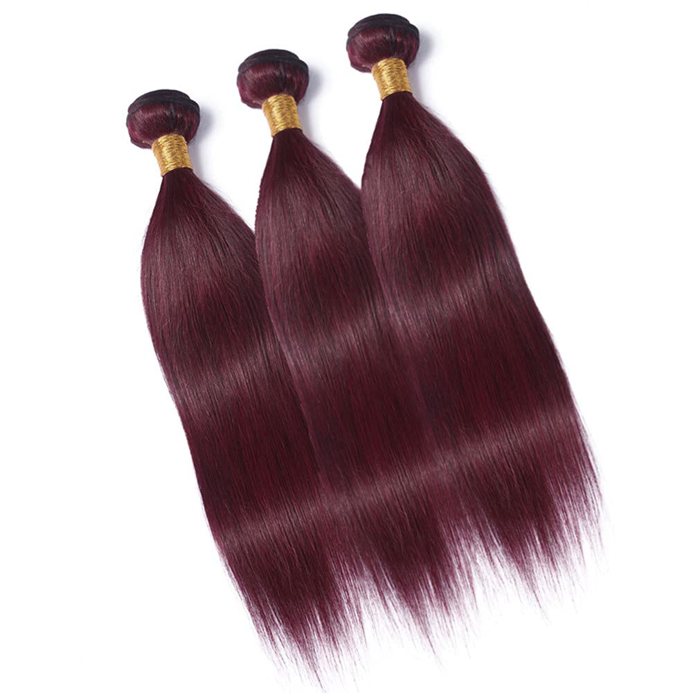 3 burgundy hair bundles