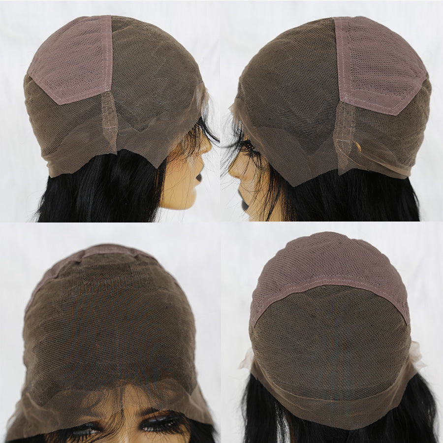 cap show of a black full lace wig