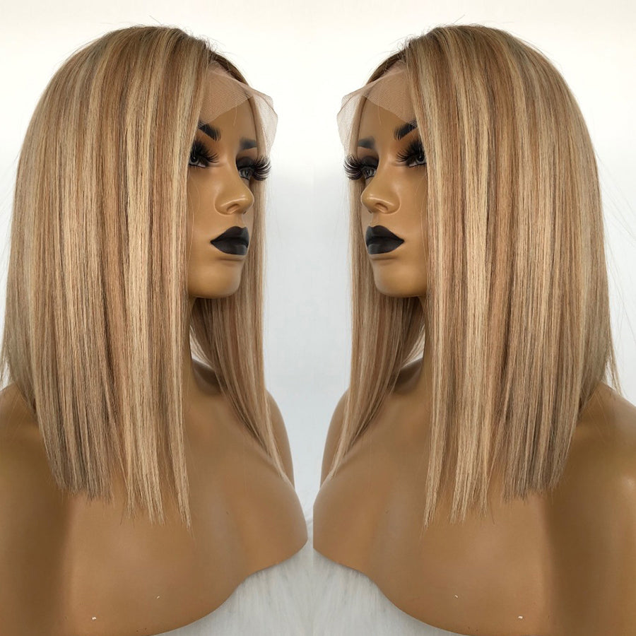 bob highlight lace front wig
