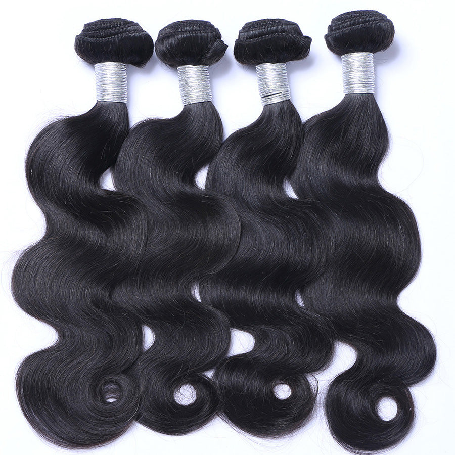 Wavy human hair weaves