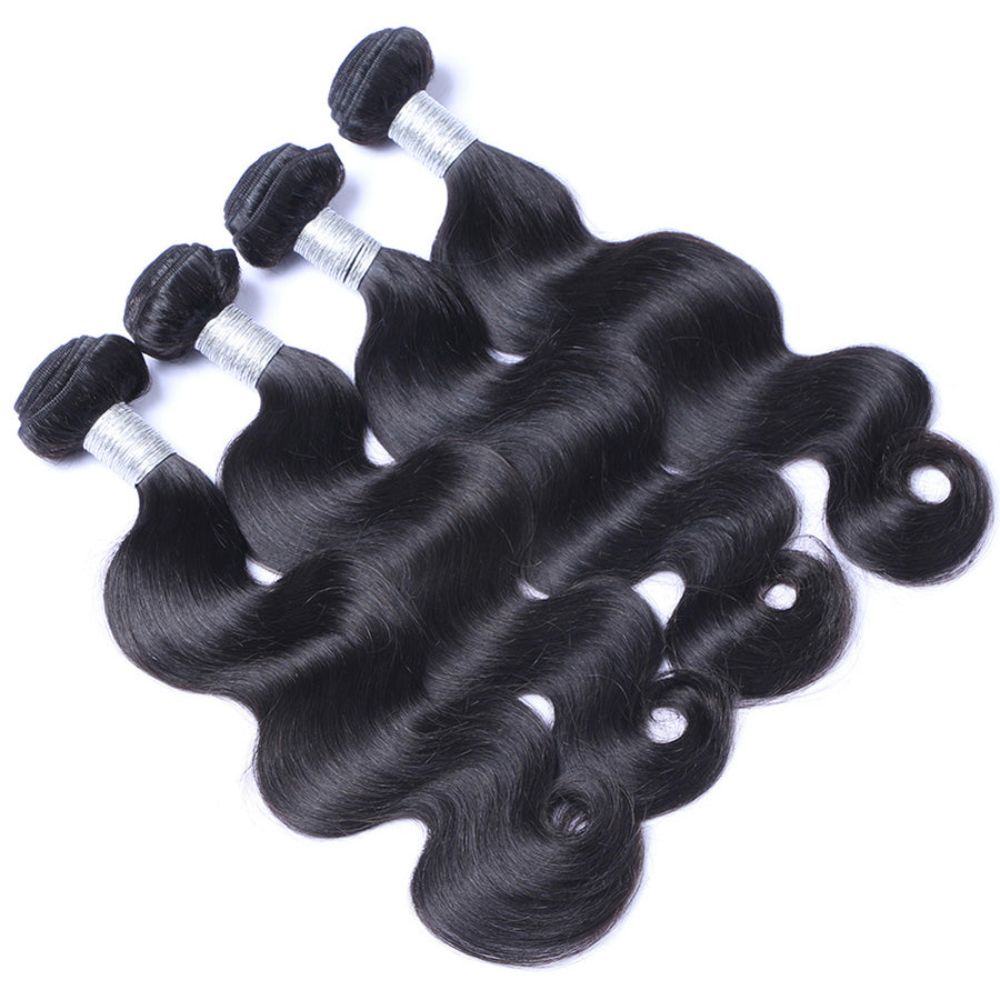 Wavy human hair wefts