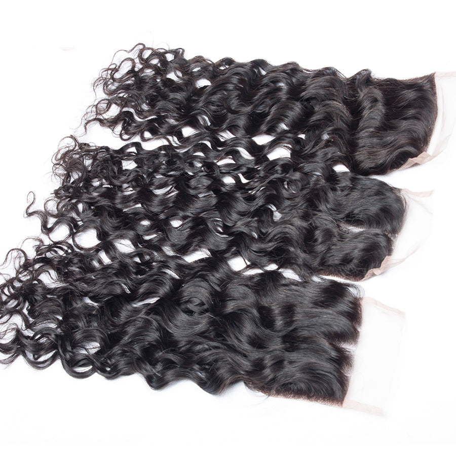 3 pieces of curly human hair lace closures