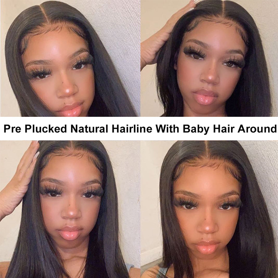 pre plucked natural hairline with baby hair