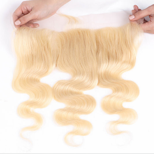 Wavy blonde hair lace frontal