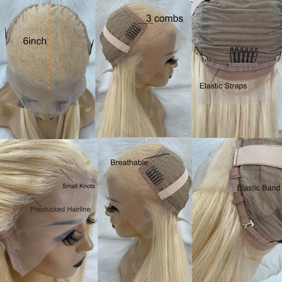 blonde lace front wig cap construction
